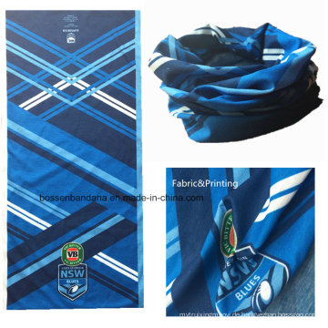 Benutzerdefinierte maßgeschneiderte Logo gedruckte Blue Polyester Promotion Mehrzweck Buff Stirnband